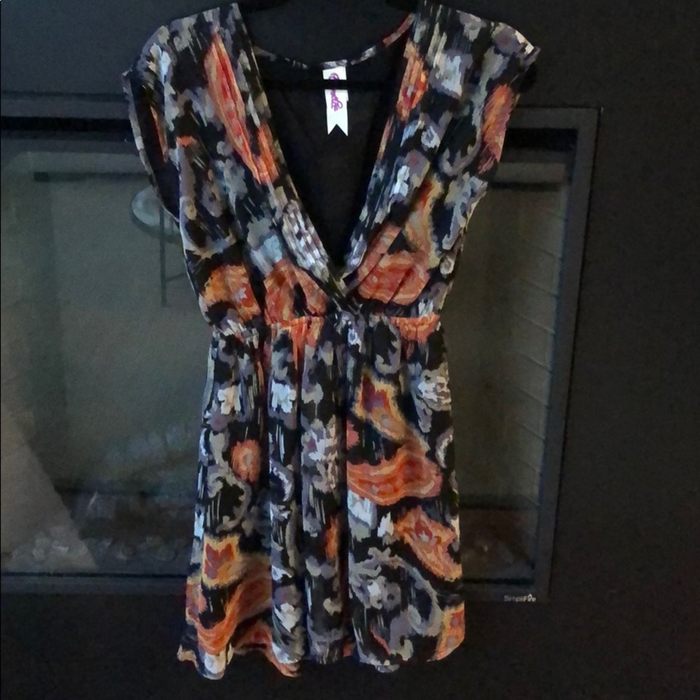 Black paisley patterned dress